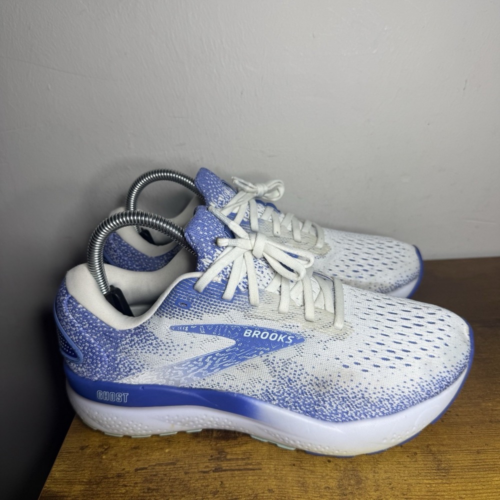 Brooks Ghost 16 Running Shoes Women's Size 9 White Blue